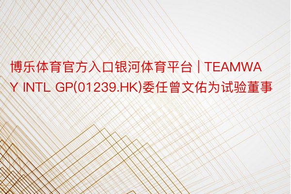 博乐体育官方入口银河体育平台 | TEAMWAY INTL GP(01239.HK)委任曾文佑为试验董事