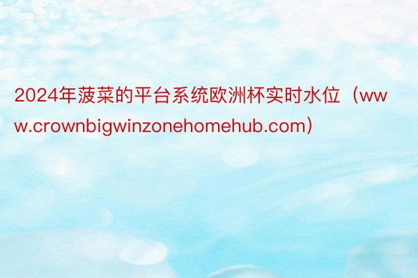 2024年菠菜的平台系统欧洲杯实时水位（www.crownbigwinzonehomehub.com）